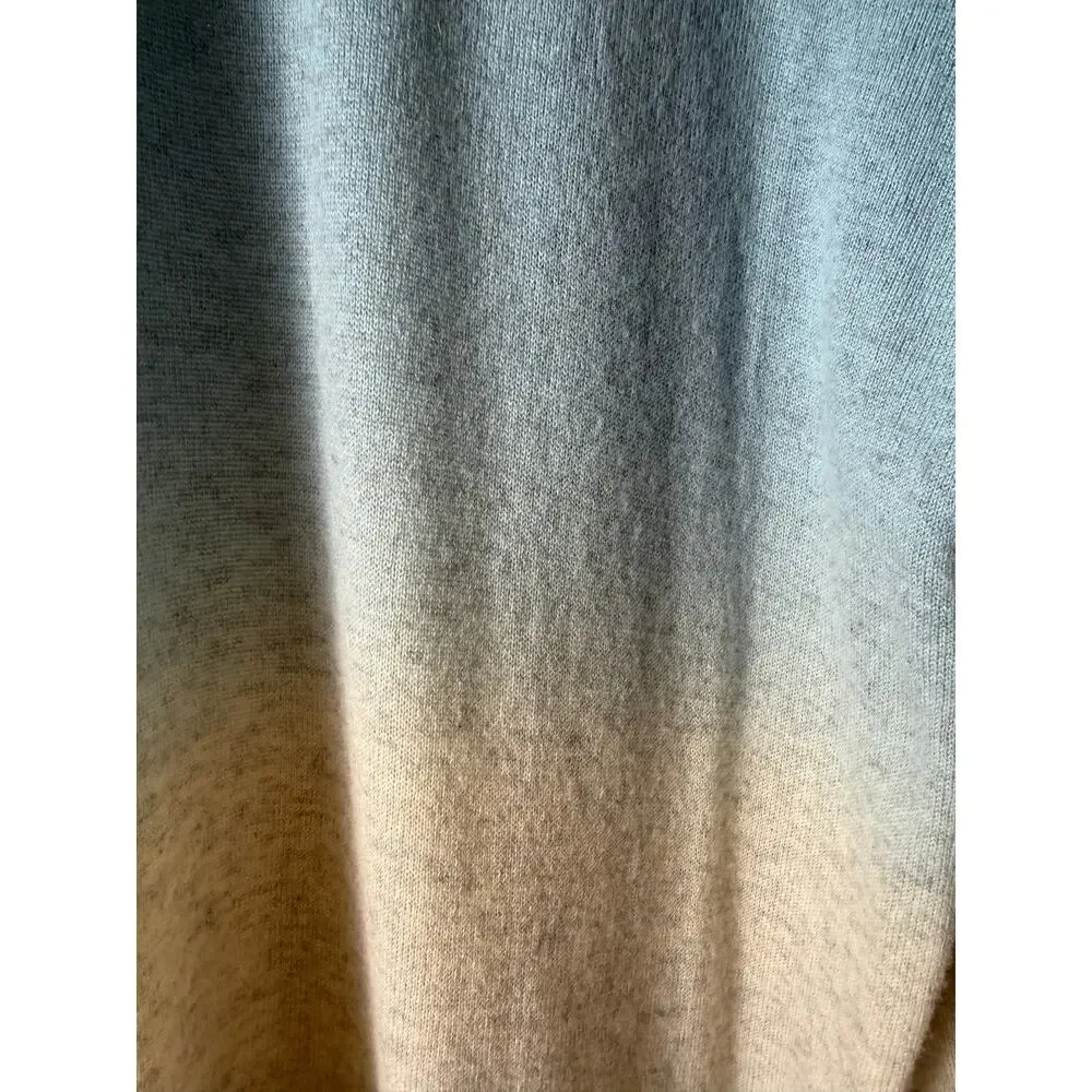 Vince Ombré Blue Cream Wool Cashmere Cocoon Cardigan Small Oversized Lagenlook